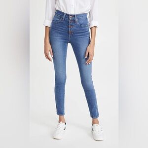 Madewell 9” mid-Rise Skinny crop Jeans denim button front women’s size 28